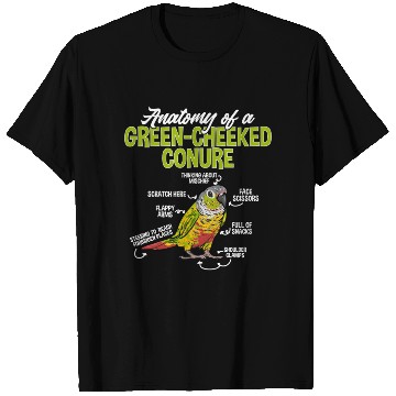 Discover Green Cheek Conure Parrot Anatomy Of A T Shirts
