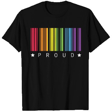 Discover Proud Star Rainbow Barcode LGBTQ Pride Month Gift T Shirts