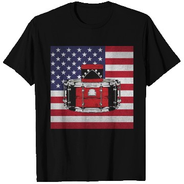 Discover Drumming Drummer Us Flag T Shirts