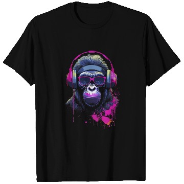 Discover Graffiti Inspired Chimpanzee Ink & Paint Splatters T Shirts