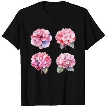 Discover clipart pink hydrangea watercolor flower w T Shirts