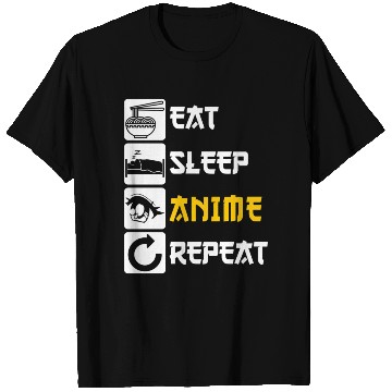 Discover Eat Sleep Anime Repeat Manga Japan Saying Cosplay T Shirts