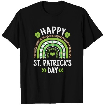 Discover Happy St Patric Day Leopard Print Rainbow T Shirts