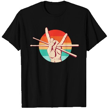 Discover Drummer Retrounset Playing music Rocking Out T Shirts