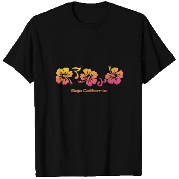 Discover Baja California Mexico Hibiscus Souvenir Vacation T Shirts