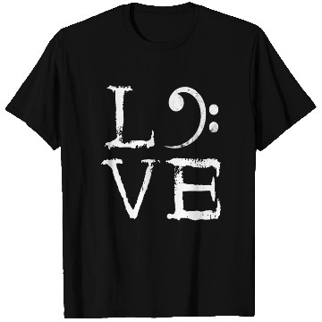 Discover Bass Clef Creepy Love Bass Guitar Player Bass T Shirts