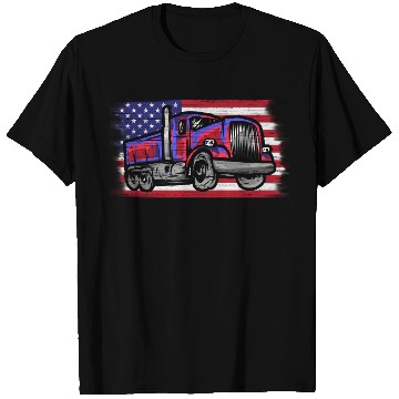 Discover Dump Truck Usa Flag Garbage Trucker T Shirts