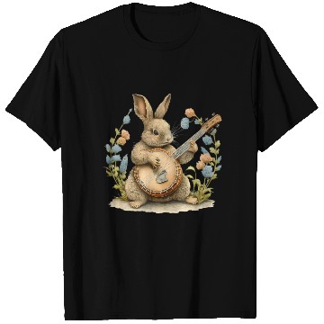 Discover Bunny Playing Banjo Guitar rabbit Easter bunny T Shirts