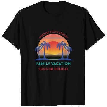 Discover Retro Vintage Family Vacation Cherish Every Sunset T Shirts