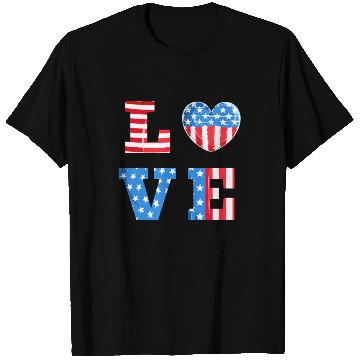 Discover LOVE America Independence Day USA Patriots T Shirts