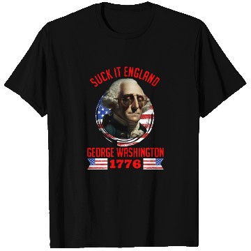 Discover George Washington 1776 Suck it England USA T Shirts