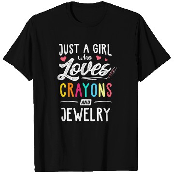 Discover Just A Who Loves Crayons And Jewelry Youth T Shirts