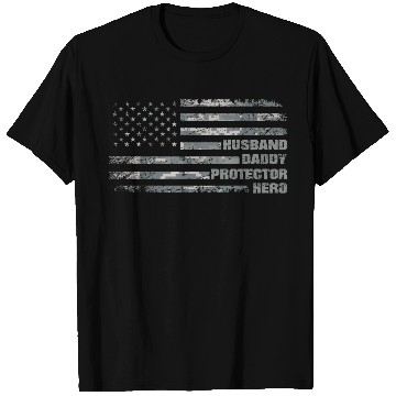 Discover Husband Daddy Protector Hero Fathers Day Camo T Shirts