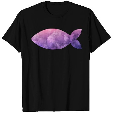 Discover Fish purple watercolor T Shirts