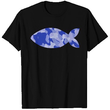 Discover Fish blue camo T Shirts