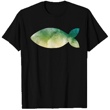 Discover Fish green watercolor T Shirts