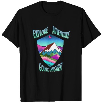 Discover Neon Mountains hiking T Shirts