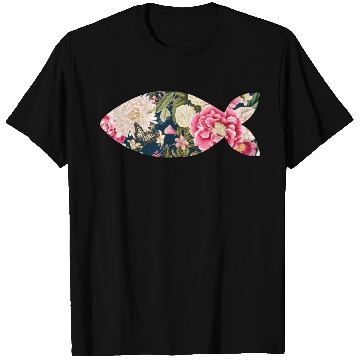 Discover Fish navy floral T Shirts
