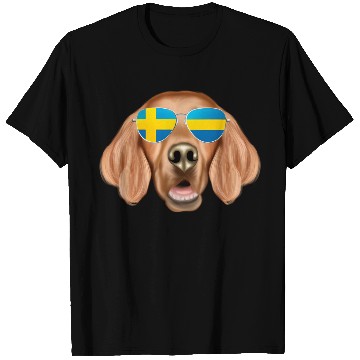 Discover Swedish Flag Irish Setter Dog Sweden Pocket T Shirts