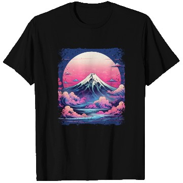 Discover Vaporwave Volcano Aesthetic Japan Sight Mount Fuji T Shirts