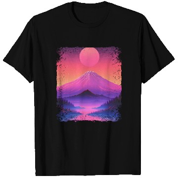 Discover Mount Fuji Aesthetic Japan Sight Vaporwave Volcano T Shirts