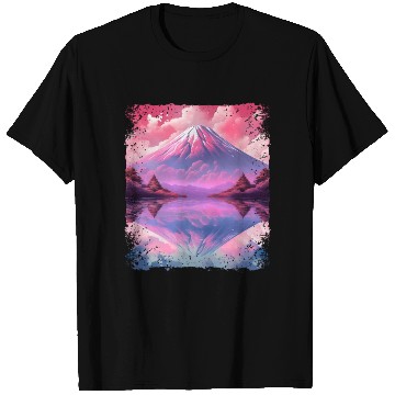 Discover Aesthetic Vaporwave Volcano Japan Sight Mount Fuji T Shirts