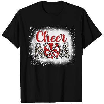 Discover Cheer Mom Leopard Cheerleader Bleached Mother T Shirts