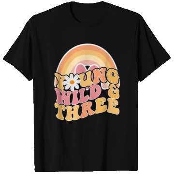 Discover Daisy Birthday Young Wild 3 Boho 3rd Birthday T Shirts