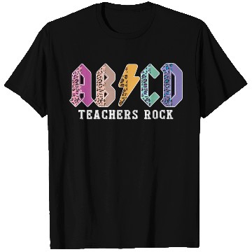 Discover Teacher Abcd Roc Colorful Leopard in T Shirts