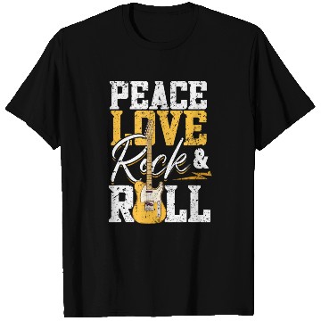 Discover Peace Love Rock & Roll Electronic Rock Guitar T Shirts