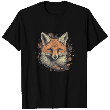 Discover Fox red fox with flowers forest animal T Shirts