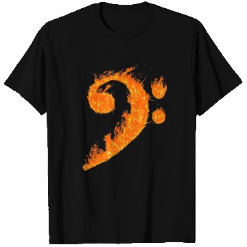 Discover Cool Bass Clef Fire Musicalymbol Lover T Shirts