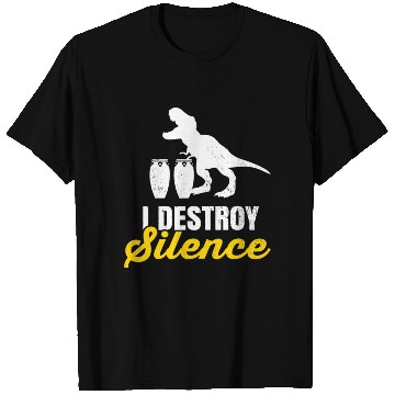 Discover T-Rex Conga Drum Player Drummer Percussion Music T Shirts