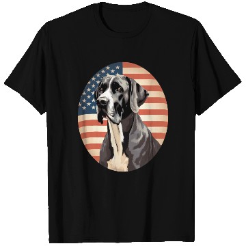 Discover Great Dane With Patriotic Usa Flag American T Shirts