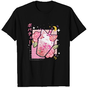 Discover Boba Tea Cat Bubble Tea Kawaii Anime Japanese T Shirts