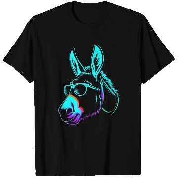 Discover Donkey Stamp Neon Retro Colorful T Shirts