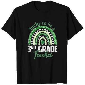 Discover Lucky To Be A 3Rd Grade Teacher St Patric Day Leop T Shirts