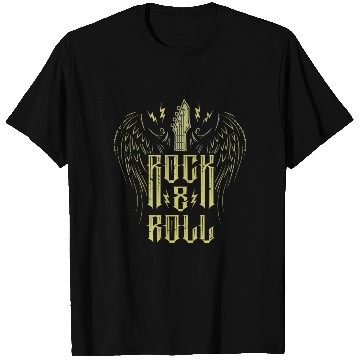 Discover Rock And Roll Vintage Bass Guitar Wings Guitarist T Shirts