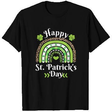Discover Happy St Patric Day Leopard Print Rainbow T Shirts