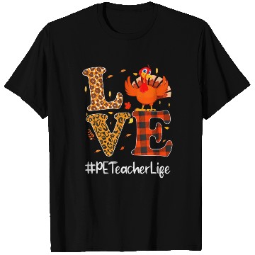 Discover PE Teacher Love Thanksgiving Leopard Turkey T Shirts