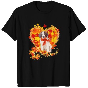 Discover Autumn Leaf Heart Saint Bernard Scarf Fall Lover T Shirts
