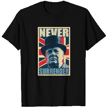 Discover Winston Churchill Never Surrender Propaganda T Shirts
