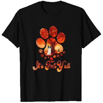 Discover Papillon Paw Autumn Halloween It's Fall Y'all T Shirts