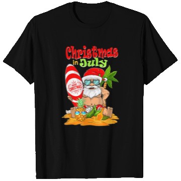 Discover Christmas In July Funny Santa Summer Beach T Shirts
