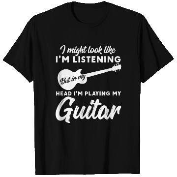 Discover In My Head Im Playing My Guitar Musician Bass T Shirts