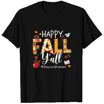 Discover Happy Fall Y'all Daycare Provider Autumn Leaves T Shirts