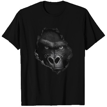 Discover Gorilla Face Wall Animal Print Animal T Shirts