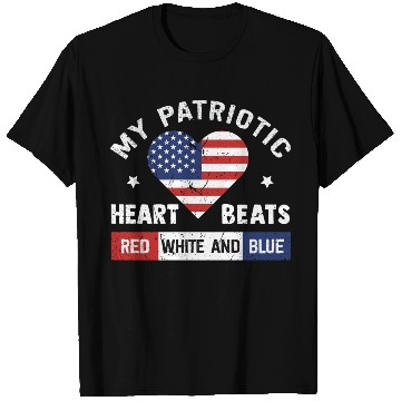 Discover My Patriotic heart red white blue 4th of July T Shirts