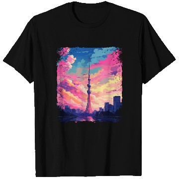 Discover Vaporwave Skytree Tokyo Aesthetic Japanese Sight T Shirts