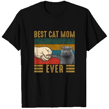 Discover Vintage Best Cat Mom Ever Mothers Day Scottish Fol T Shirts